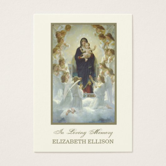 カトリックヴァージンメアリーイエズ葬式祈りの言葉カード (正面)