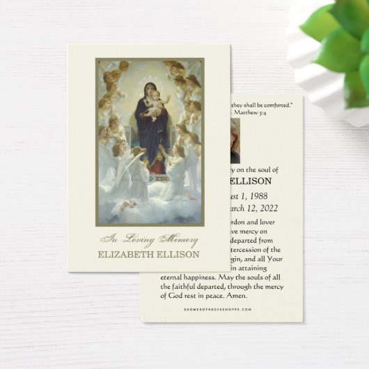 カトリックヴァージンメアリーイエズ葬式祈りの言葉カード (デスク)