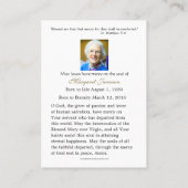 カトリックヴァージンメアリーバラ葬儀悔やみや弔慰祈りの言葉 プレイスカード (裏面)