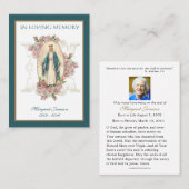 カトリックヴァージンメアリーバラ葬儀悔やみや弔慰祈りの言葉 プレイスカード (正面/裏面)