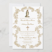 カトリックヴァージンメアリーバロック結婚式招待状 招待状 (正面)