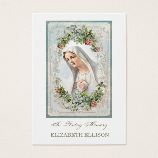 カトリックヴァージンメアリーファティマ葬儀祈りの言葉カード (正面)