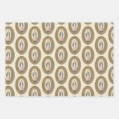 カトリックヴァージンメアリーフローラ宗教バラ ラッピングペーパーシート (正面3)