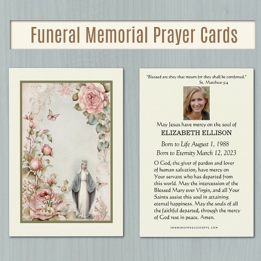 カトリックヴァージンメアリーフローラ葬儀ヴィンテージ