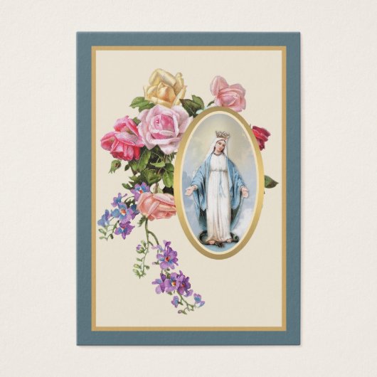カトリックヴァージンメアリーフローラ葬儀祈りの言葉カード (正面)