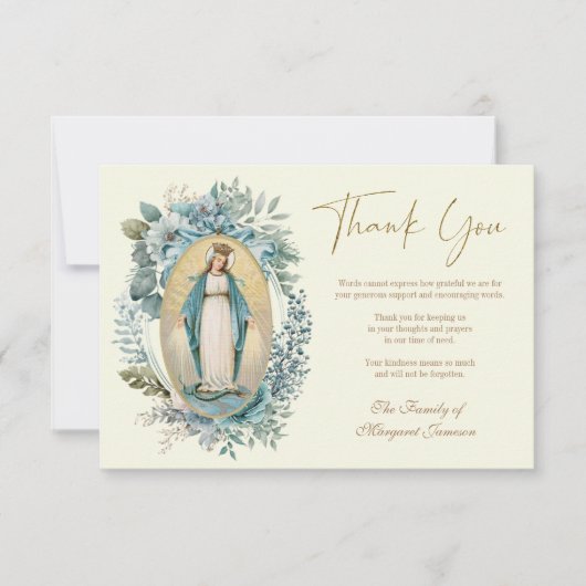 カトリックヴァージンメアリーフローラ葬儀記念館 サンキューカード (正面)