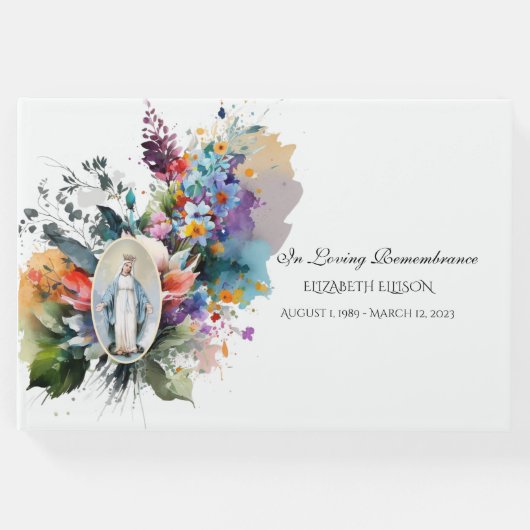 カトリックヴァージンメアリーフローラ記念葬儀 ゲストブック (正面)