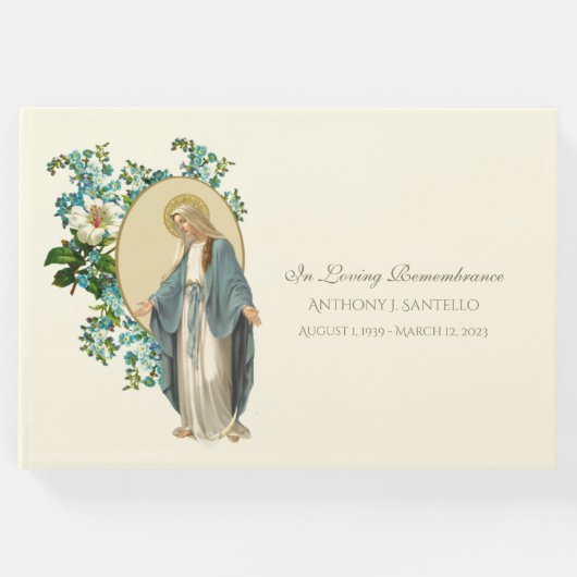 カトリックヴァージンメアリーフローラ記念葬儀 ゲストブック (正面)