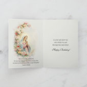 カトリックヴァージンメアリーフローラ誕生日カード カード (内部)