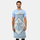 カトリックヴァージンメアリーマリアンクロスブルーリリーアプロ エプロン (着用した状態)