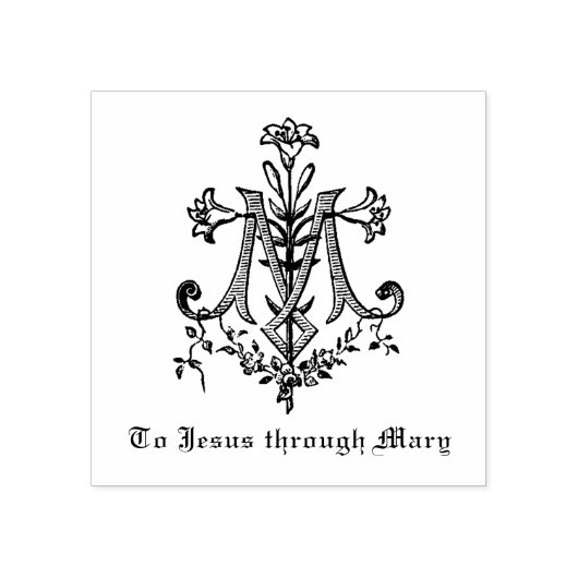 カトリックヴァージンメアリーマリアンシンボル ラバースタンプ (インプリント)