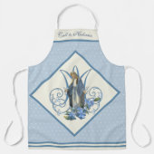 カトリックヴァージンメアリーレディオブグレースフローラブルー エプロン (正面)