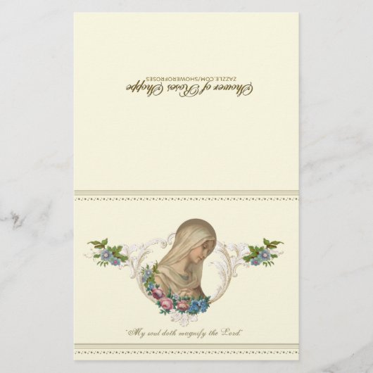 カトリックヴァージンメアリーヴィンテージ宗教フローラ (正面)