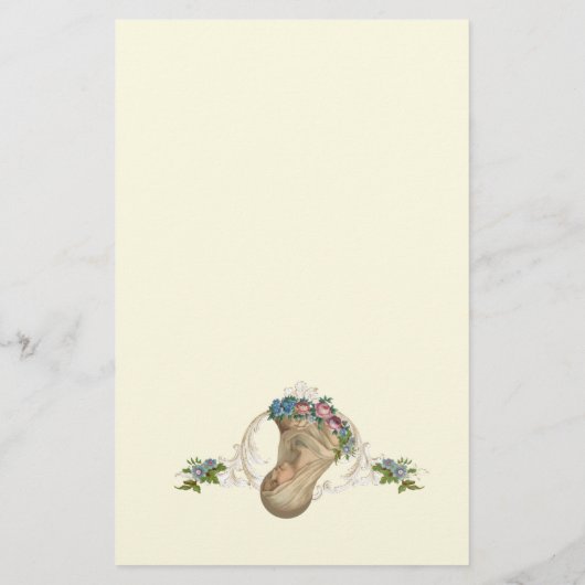 カトリックヴァージンメアリーヴィンテージ宗教フローラ (裏面)