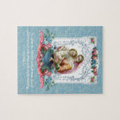 カトリックヴァージンメアリーヴィンテージ聖なる書物、 経典引用文 ジグソーパズル (横)