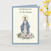 カトリックヴァージンメアリー卒業開始カード カード (黄色い花)