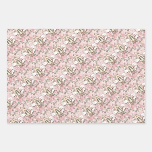 カトリックヴァージンメアリー宗教ピンクロセスラップピン ラッピングペーパーシート (正面)