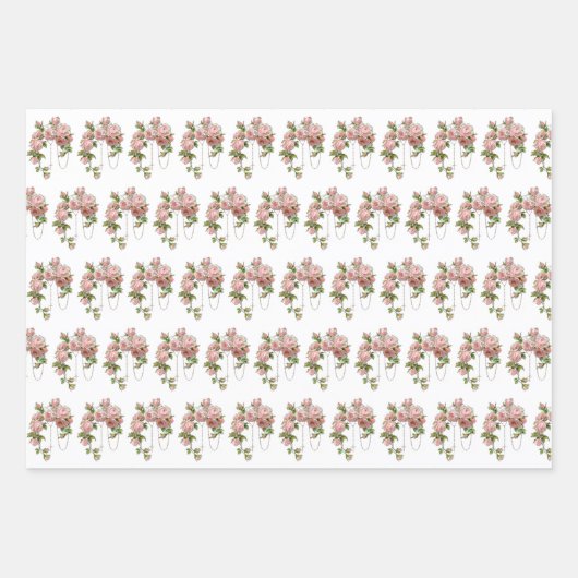 カトリックヴァージンメアリー宗教ピンクロセスラップピン ラッピングペーパーシート (正面3)