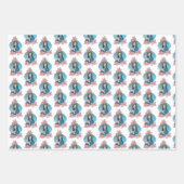 カトリックヴァージンメアリー宗教ピンクローゼズ ラッピングペーパーシート (正面3)