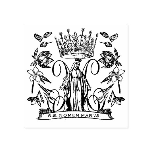 カトリックヴァージンメアリー宗教女王天国 ラバースタンプ (インプリント)