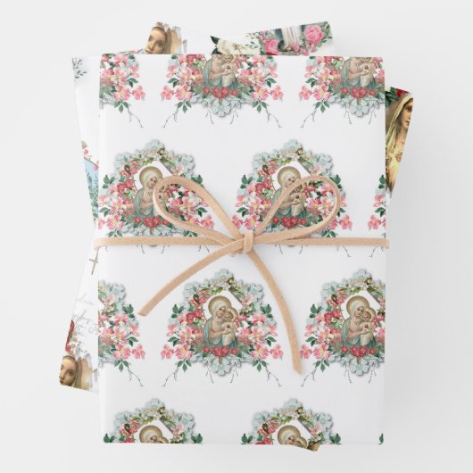 カトリックヴァージンメアリー宗教念珠フローラ ラッピングペーパーシート (インサイチュ)