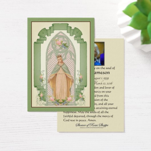 カトリックヴァージンメアリー宗教葬儀祈りの言葉カード (デスク)