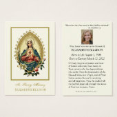 カトリックヴァージンメアリー宗教葬儀祈りの言葉カード (正面&裏面)