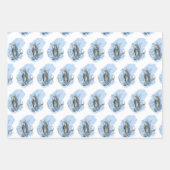 カトリックヴァージンメアリー宗教青フローラ ラッピングペーパーシート (正面3)