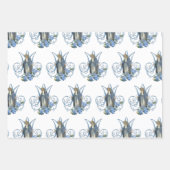 カトリックヴァージンメアリー宗教青フローラ ラッピングペーパーシート (正面)