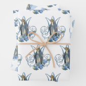 カトリックヴァージンメアリー宗教青フローラ ラッピングペーパーシート (インサイチュ)