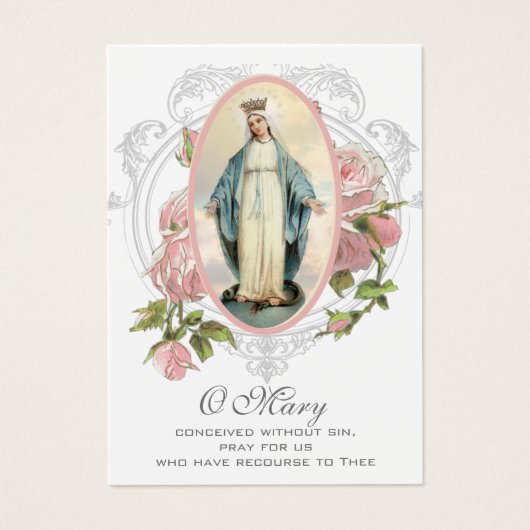 カトリックヴァージンメアリー悔やみや弔慰祈りの言葉ホーリーカード (正面)