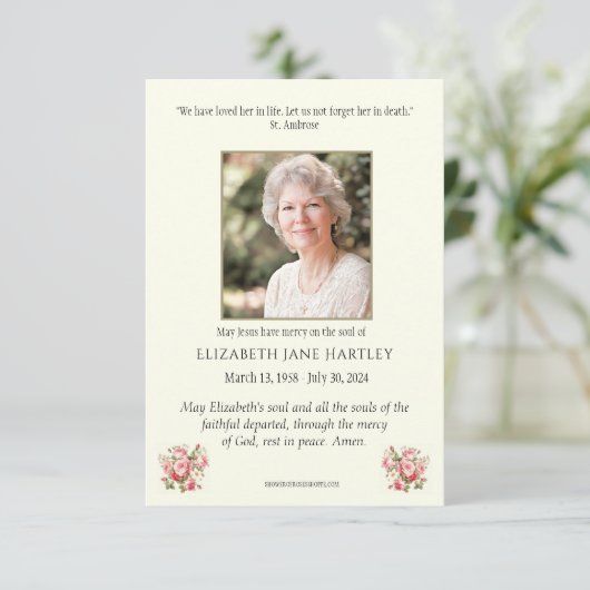 カトリックヴァージンメアリー悔やみや弔慰葬儀 サンキューカード (スタンド正面)