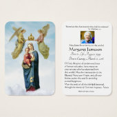 カトリックヴァージンメアリー葬儀祈りの言葉メモリアルカード (正面&裏面)