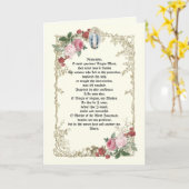 カトリックヴァージンメアリ祈りの言葉ピンクローズ カード (黄色い花)