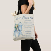 カトリックヴァージンメリーアヴェマリアベビーイエズスフローラ トートバッグ (クローズアップ)