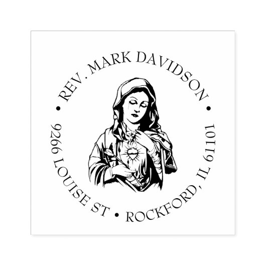 カトリックヴァージンメリーイエス宗教上の住所 ラバースタンプ (インプリント)