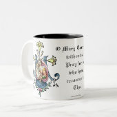 カトリックヴァージンメリーイエス祈りの言葉宗教 ツートーンマグカップ (正面左)