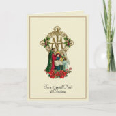 カトリックヴァージンメリーイエズス司祭ポインセティアス カード (正面)