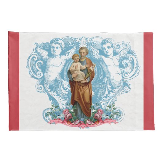 カトリックヴァージンメリーイエズス聖ヨセフ宗教 枕カバー (裏面-右)