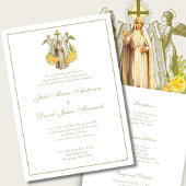 カトリックヴァージンメリーイエロー結婚フローラ 招待状