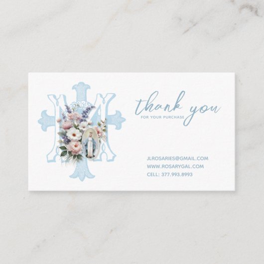 カトリックヴァージンメリークロスフローラ宗教 エンクロージャーカード (正面)