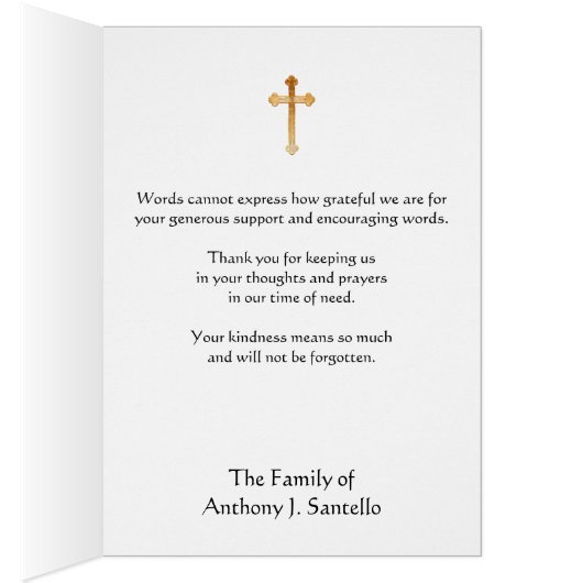 カトリックヴァージンメリーサンキューユ葬式祈りの言葉 (内側 (右))