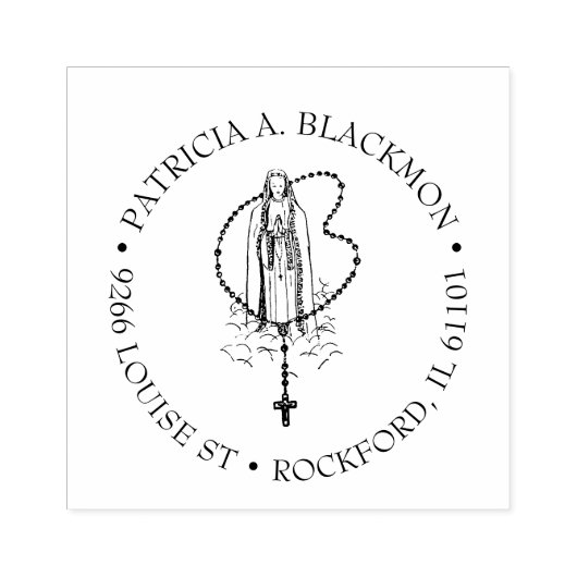 カトリックヴァージンメリーサンリーロザリーファティマ宗教 ラバースタンプ (インプリント)