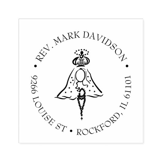 カトリックヴァージンメリーロザリオ宗教住所 ラバースタンプ (インプリント)