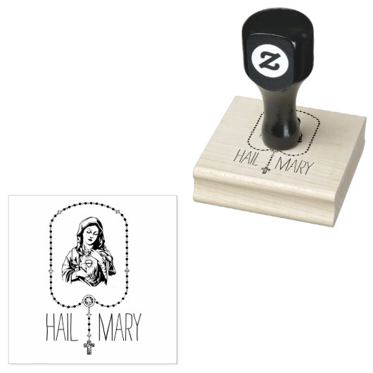 カトリックヴァージンメリーロザリオ宗教住所 ラバースタンプ (押印)
