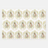 カトリックヴァージンメリー宗教的イエスフローラ ラッピングペーパーシート (正面3)