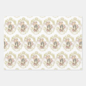 カトリックヴァージンメリー宗教的イエスフローラ ラッピングペーパーシート (正面2)