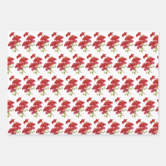 カトリックヴァージンメリー宗教的イエスポインセチア ラッピングペーパーシート (正面3)