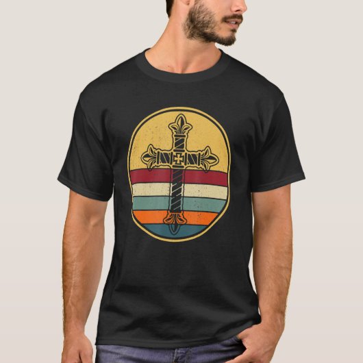 カトリックヴィンテージクロス復活祭 Tシャツ (正面)