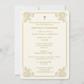 カトリックヴィンテージファースト聖餐式招待状 招待状 (裏面)